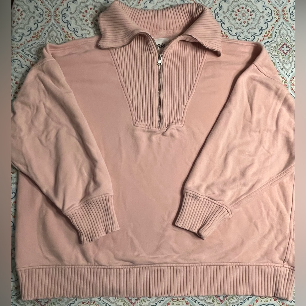 Aerie Soft Pink Ribbed Detail XL Pullover